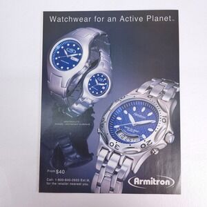 Vintage 2001 Armitron Watch Print Ad Sport Timepiece Advertising Collector Decor